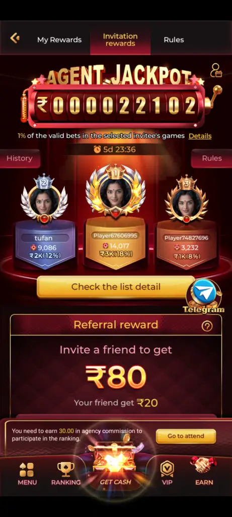 MGM GAME REFERRAL AWARDS